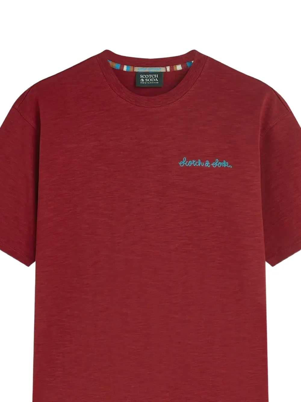 Scotch & Soda T-shirt met geborduurd logo Rood