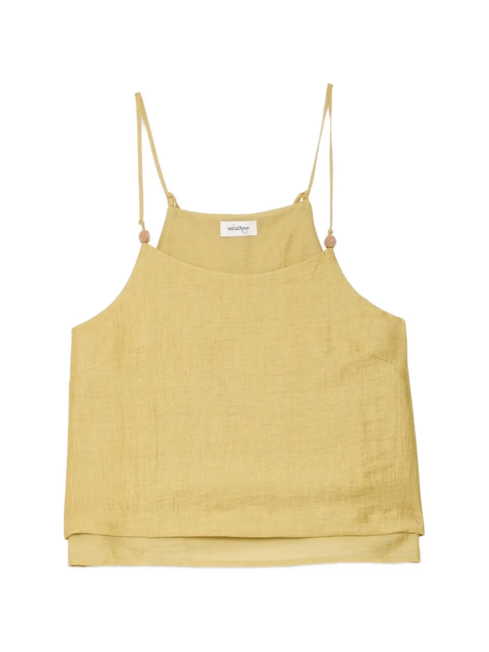 Ottod'Ame bead-embellished layered top - Giallo