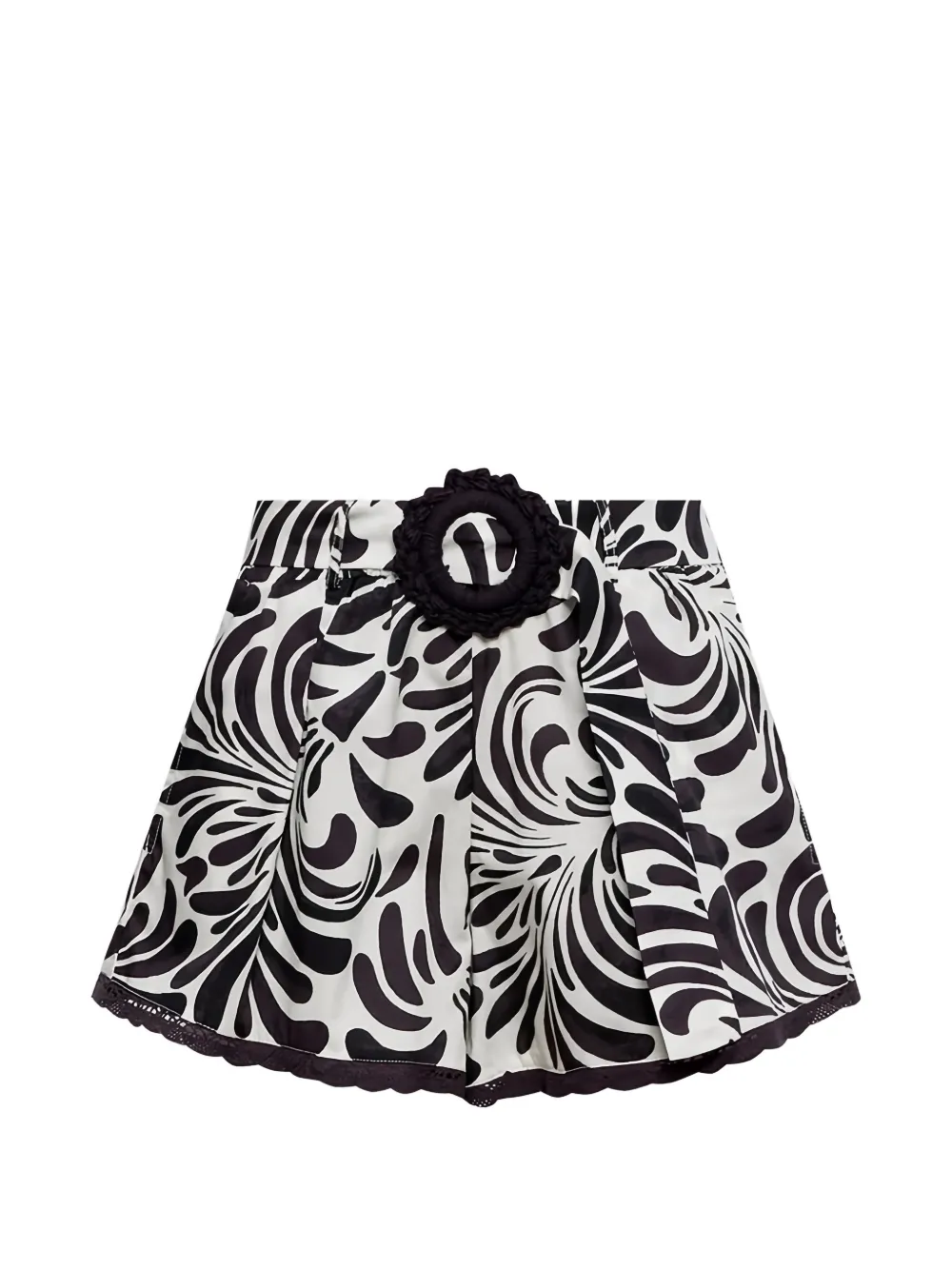 TWINSET belted leaf-print shorts - Bianco