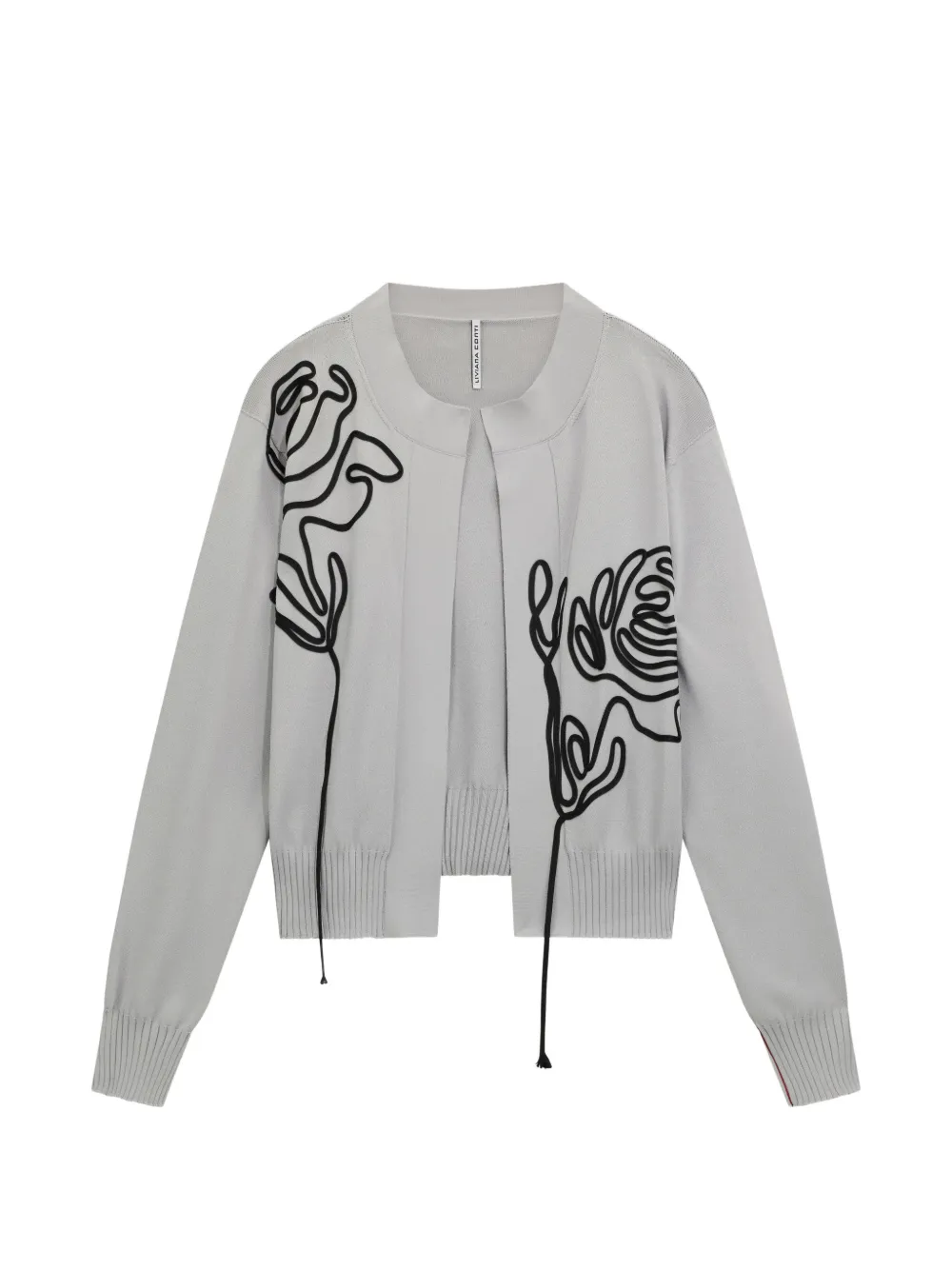 Liviana Conti Lavinia floral-embroidery open-front cardigan - Grigio