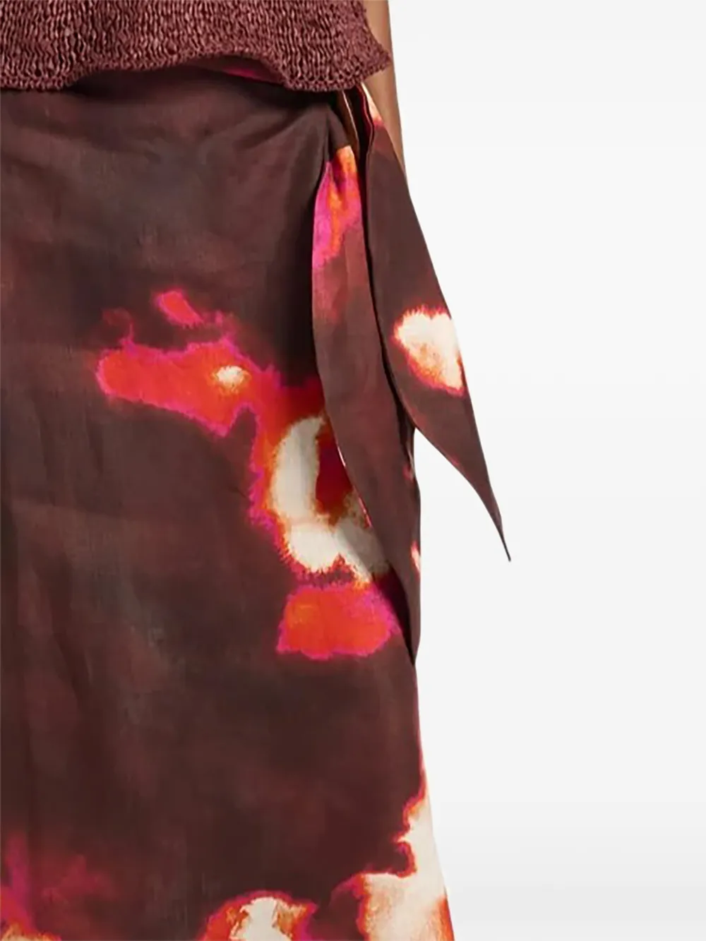 Liviana Conti Erin wikkelrok met bloemenprint Rood