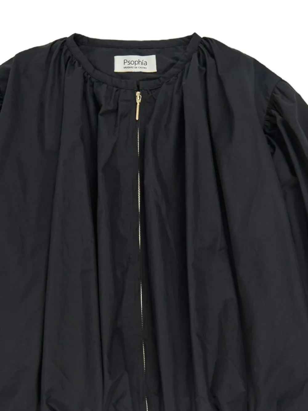  Psophia Balloon-sleeve Zip-up Bomber Jacket - Black 