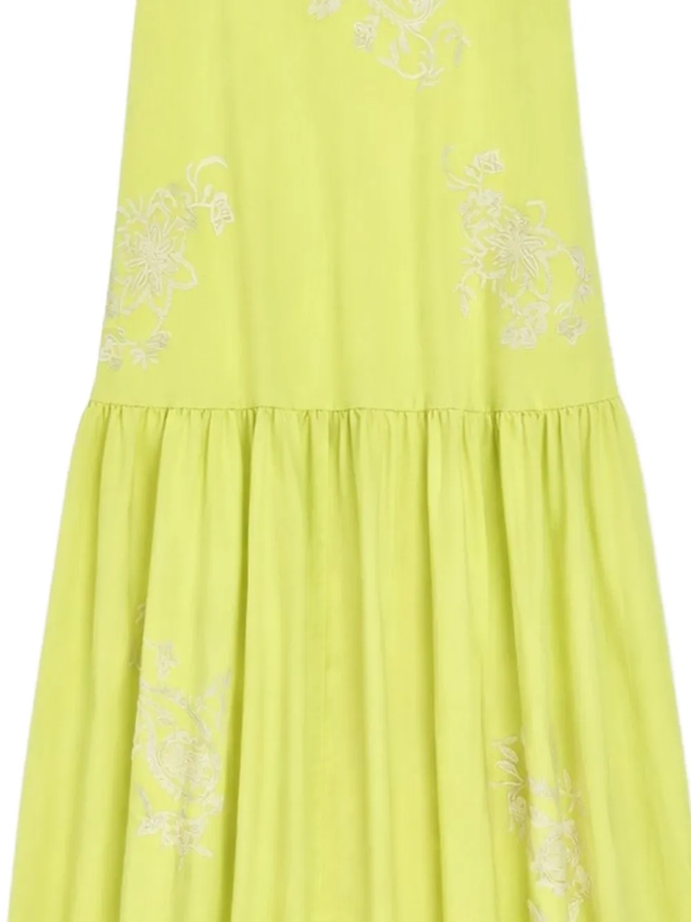  Psophia Floral-embroidered Midi Dress - Yellow 
