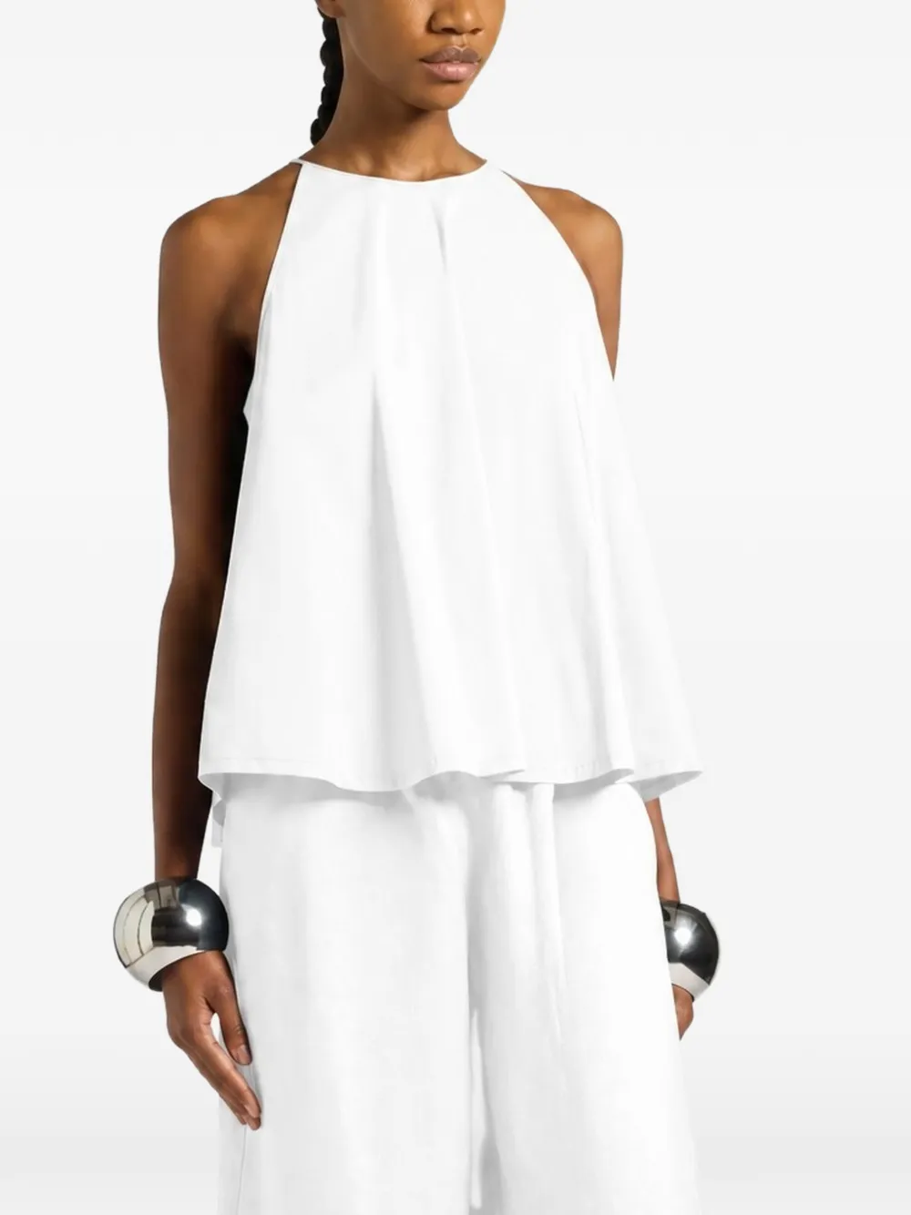 Liviana Conti Hope pleated halterneck top - Bianco