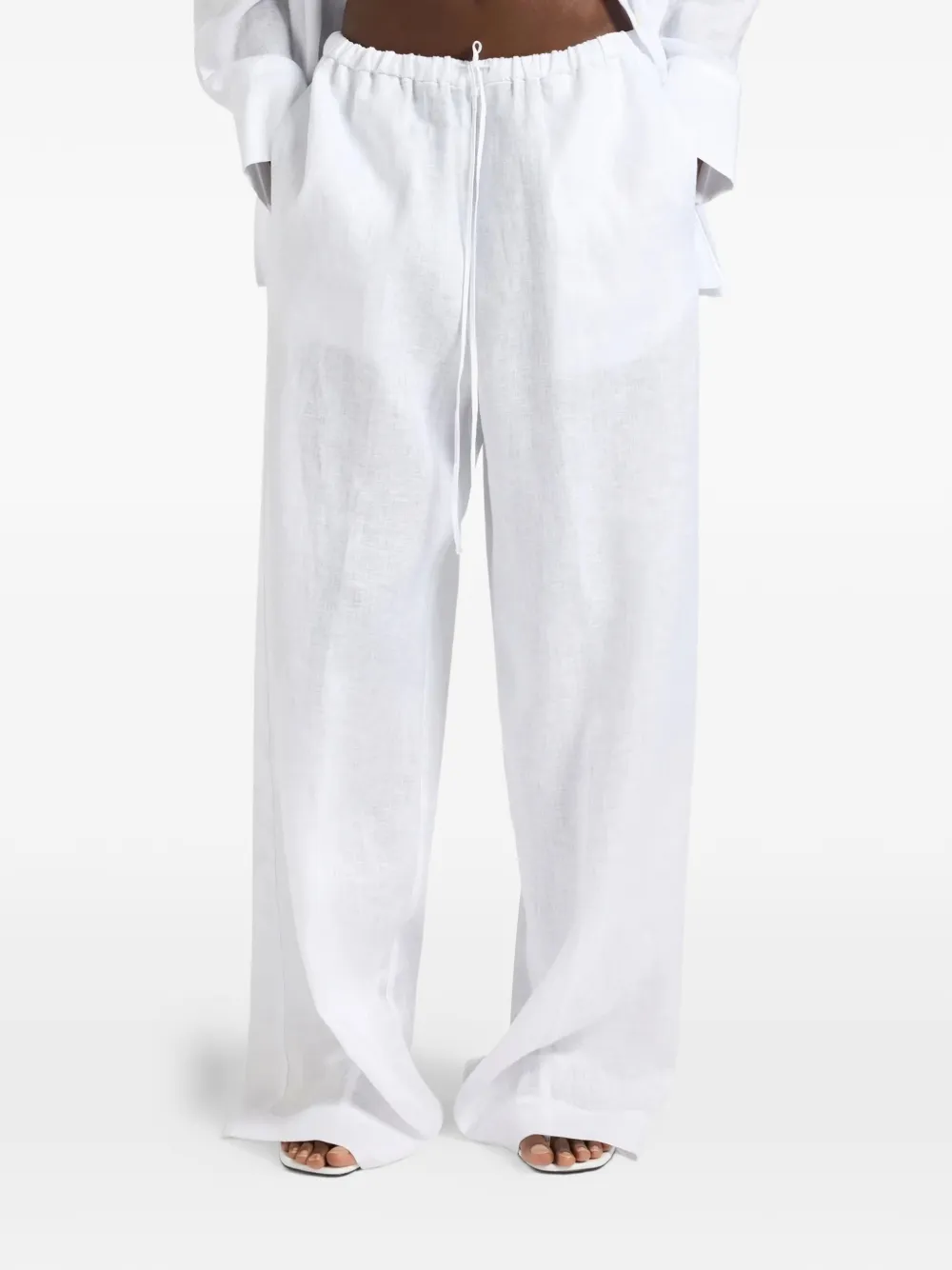 Liviana Conti Grayson drawstring wide-leg trousers - Bianco