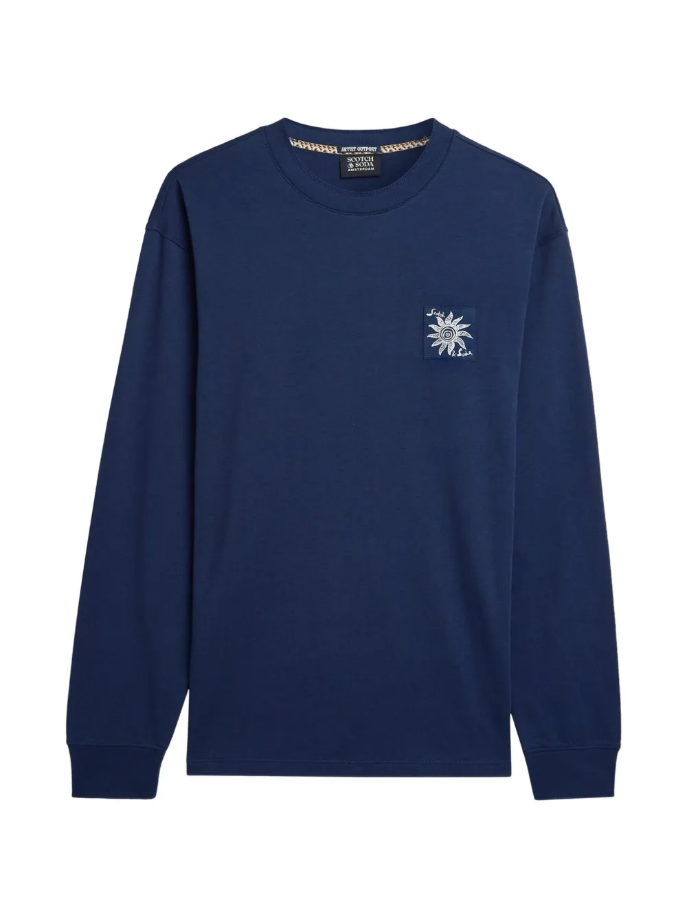 Scotch & Soda patch long-sleeve T-shirt - Blu