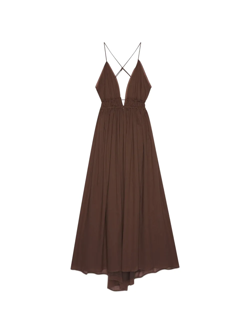 Ottod'Ame plunging cross-back dress - Marrone