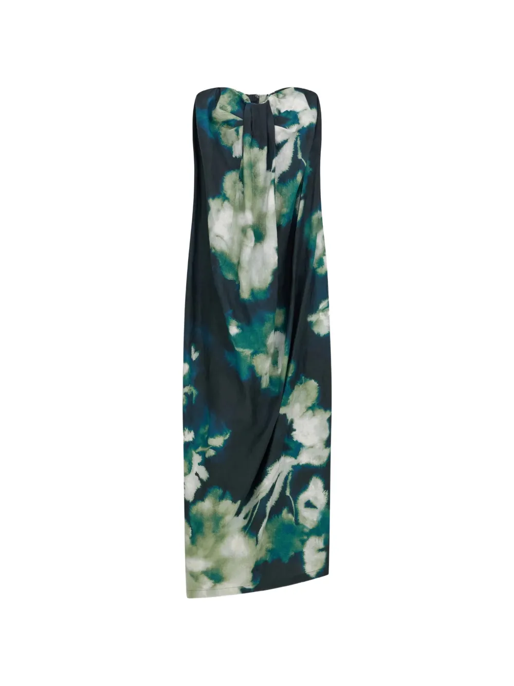 Liviana Conti floral-print strapless dress - Blu