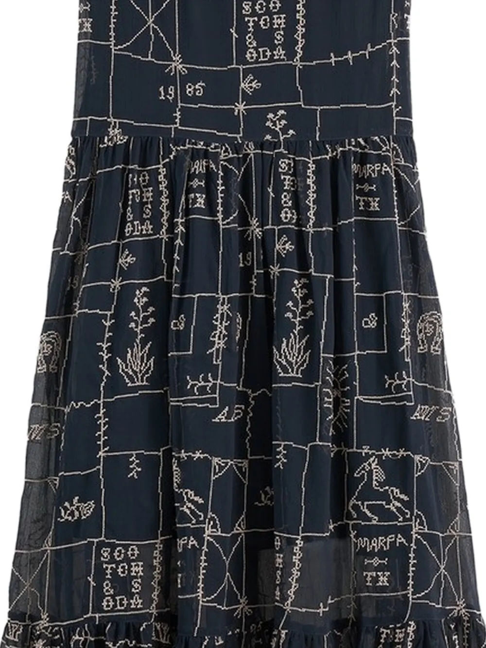  Scotch & Soda Patterned V-neck Midi Dress - Blue 