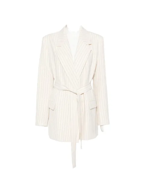 VICOLO pinstripe-pattern belted blazer