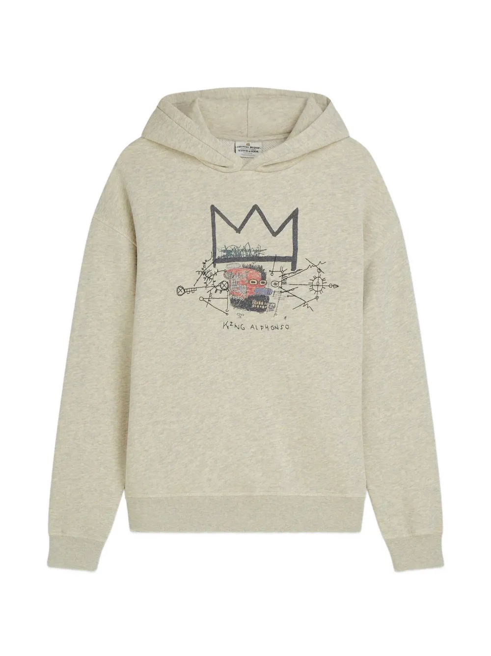 Scotch & Soda x Basquiat graphic-print hoodie - Toni neutri