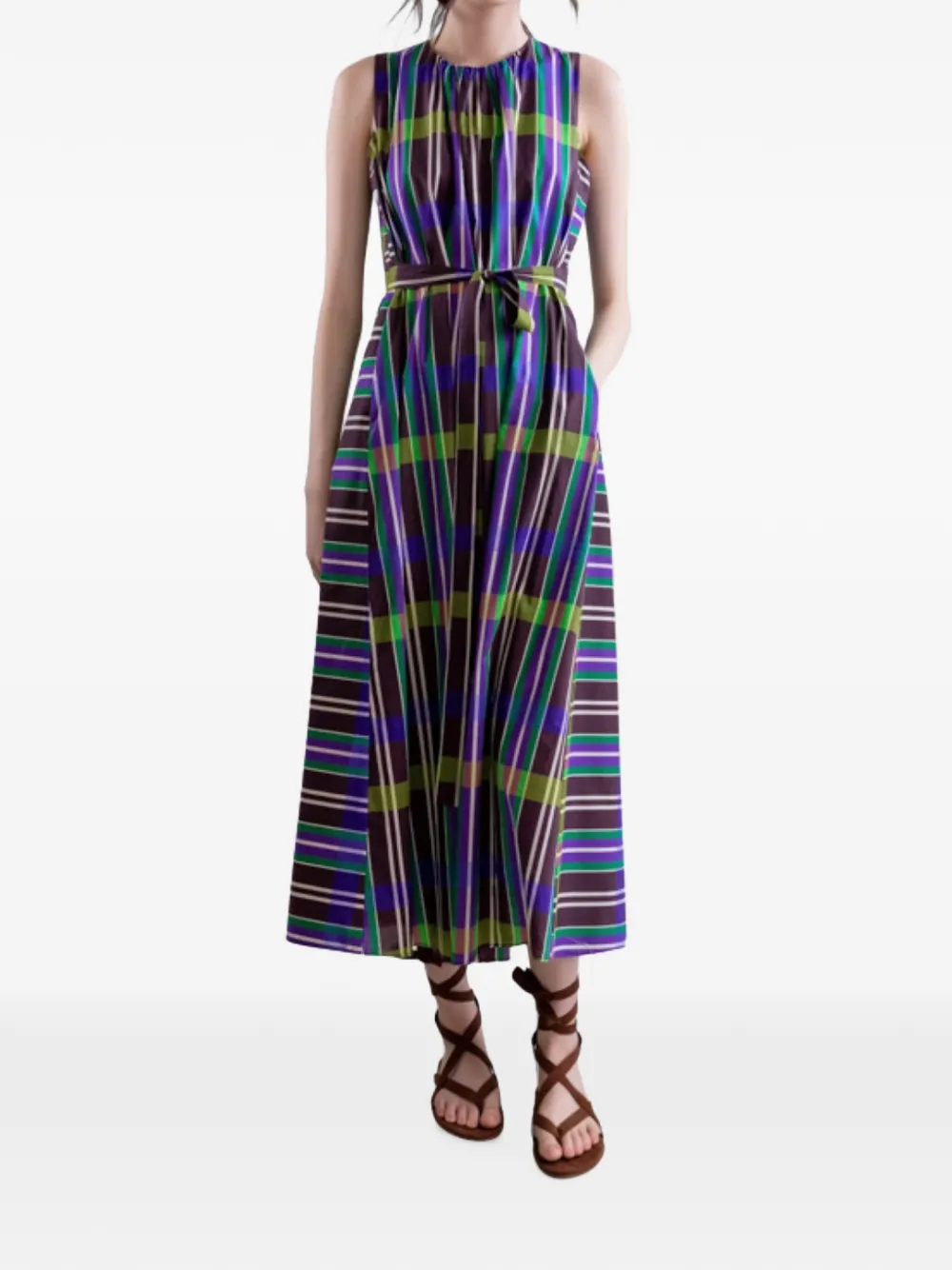 PSOPHIA Retro Prism dress - Marrone
