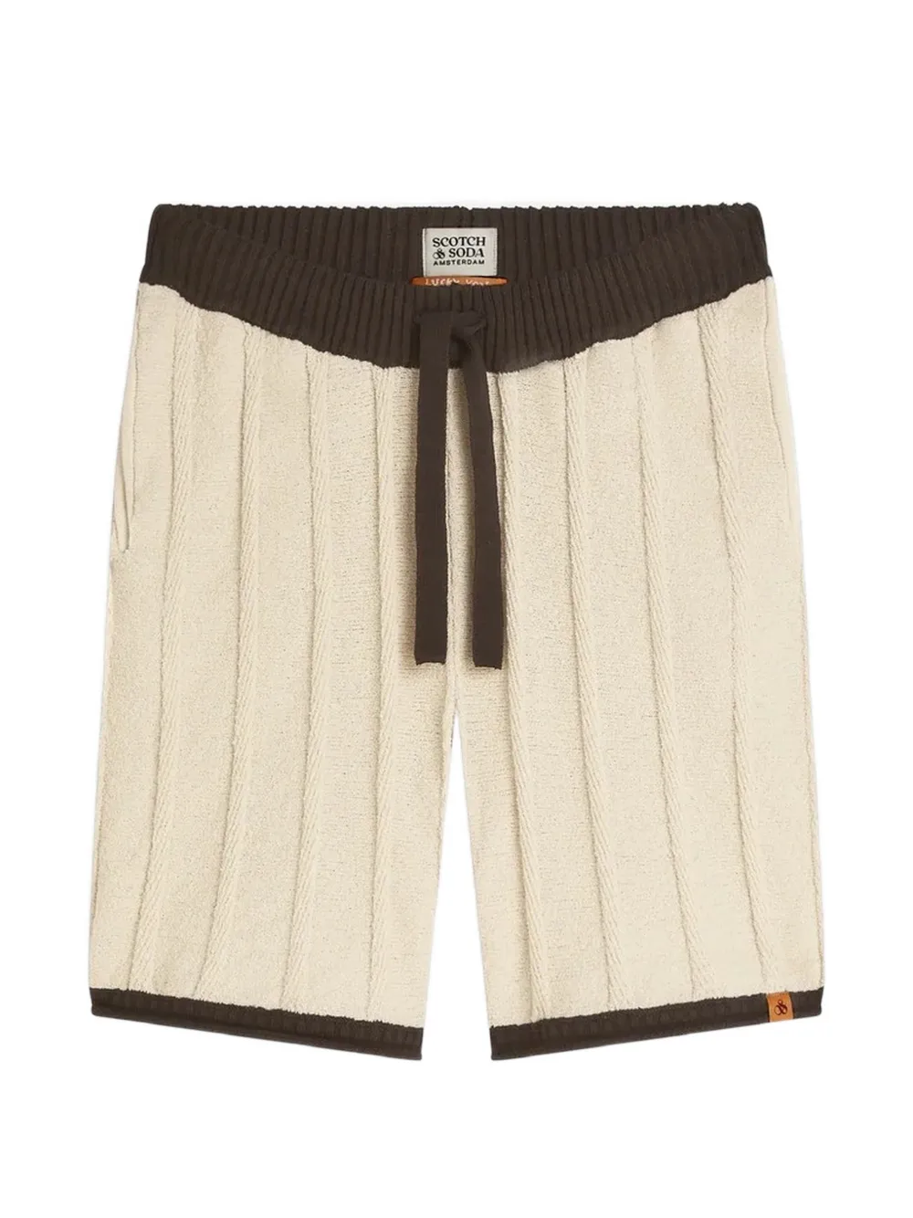 Scotch & Soda ribbed-knit drawstring shorts - Toni neutri