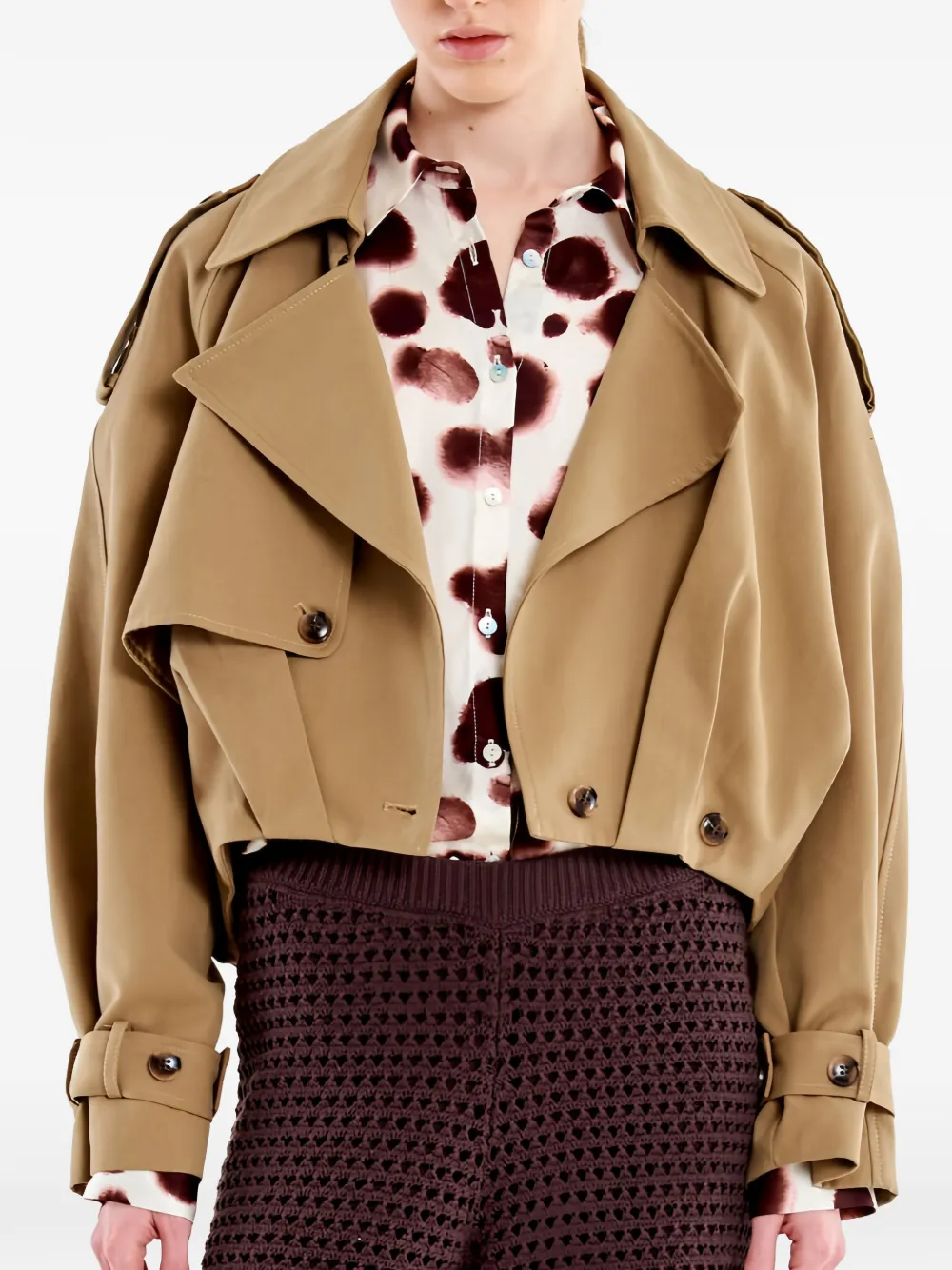 VICOLO epaulette-detail trench coat
