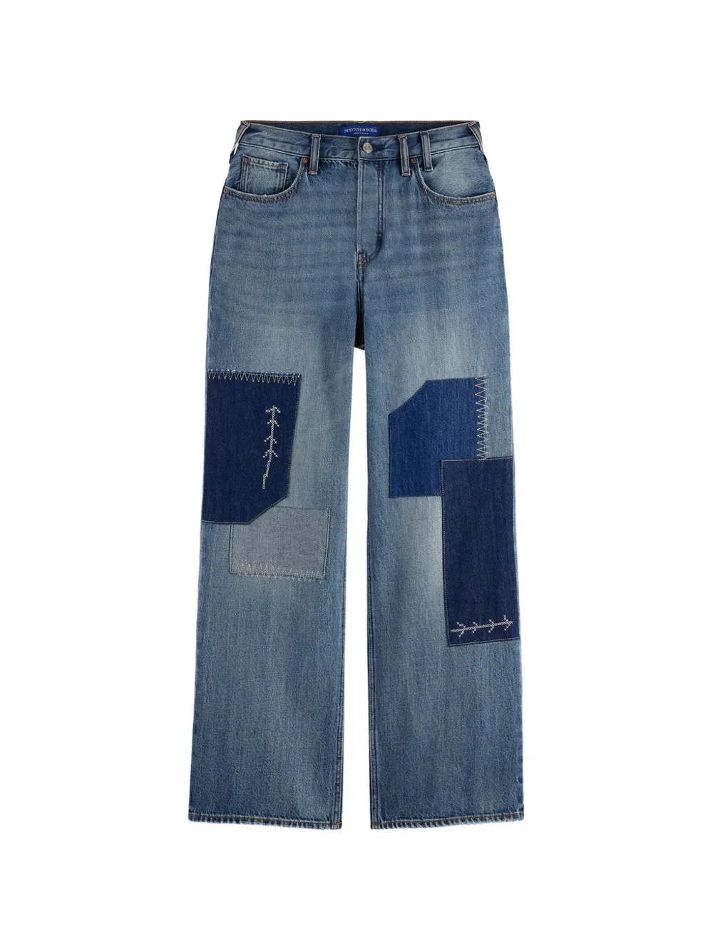 Scotch & Soda patchwork embroidered jeans - Blu