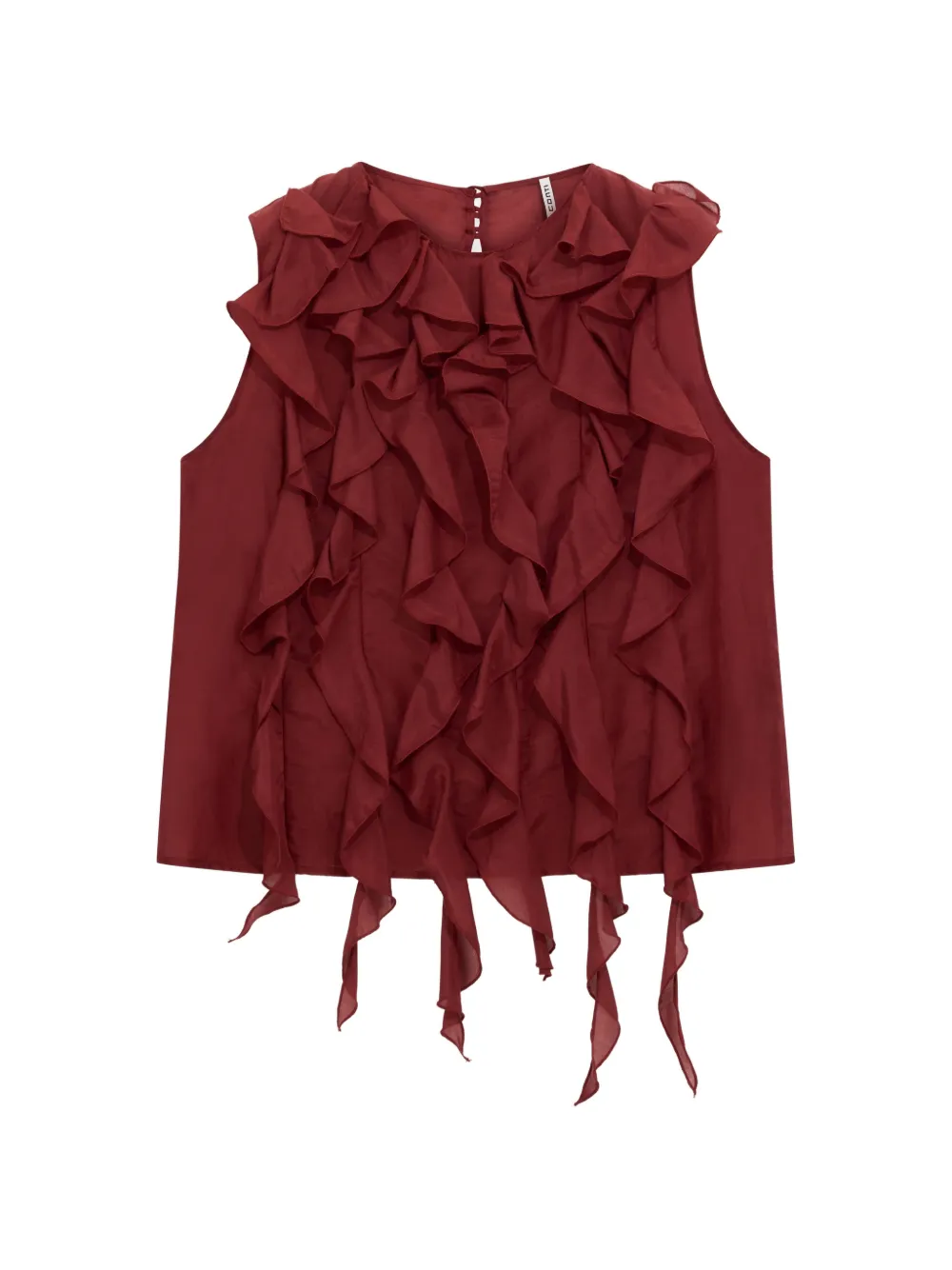 Liviana Conti Carla ruffled sleeveless top - Rosso