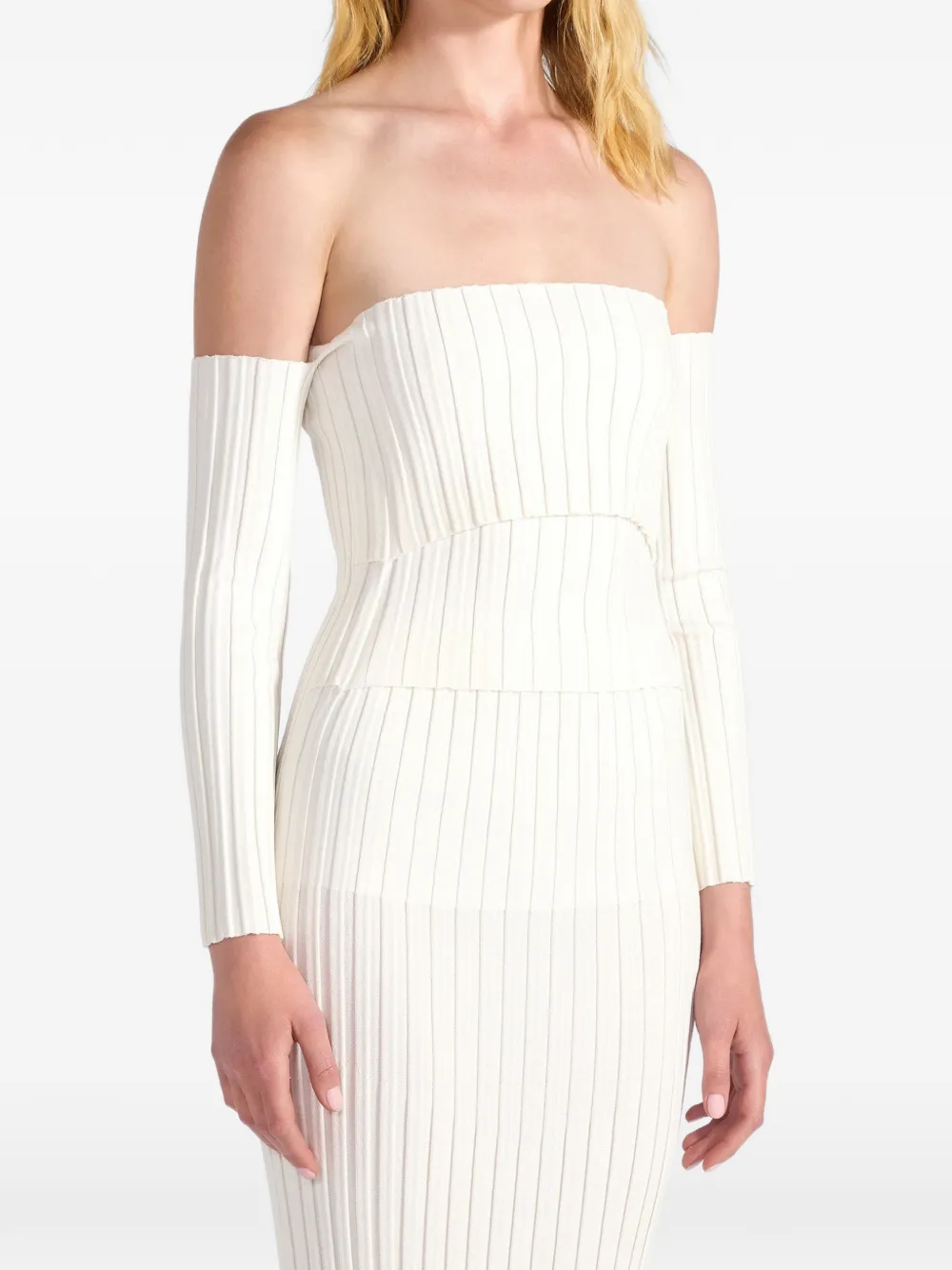 Liviana Conti Alicia off-shoulder ribbed top - Toni neutri