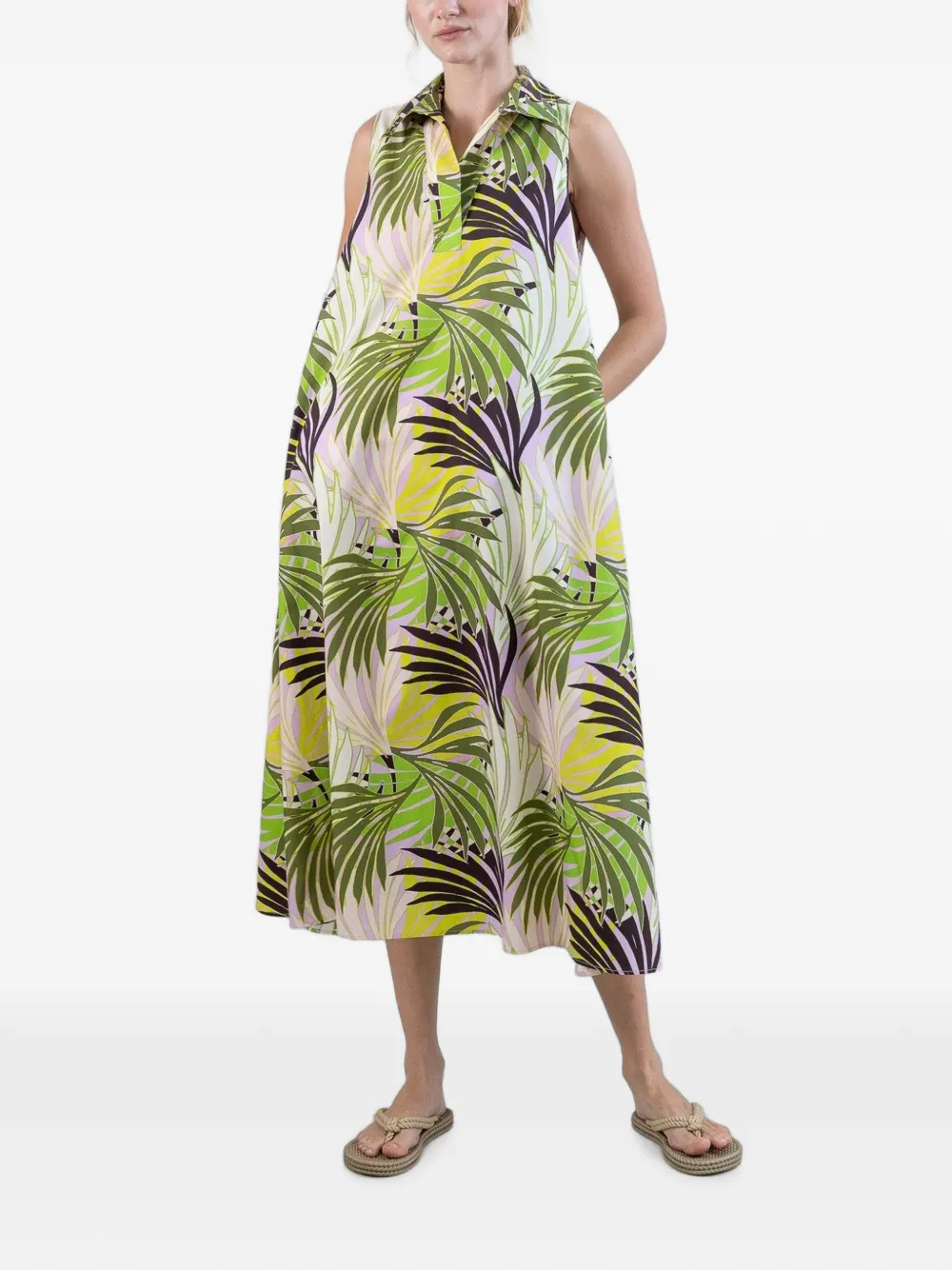 PSOPHIA Kleid mit Palmen-Print - Nude
