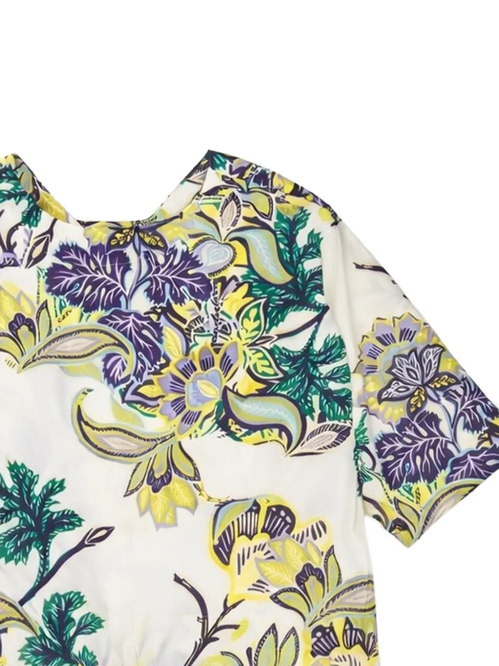 Psophia Sun-kissed Marigold Meadow Floral Drawstring Top - White 