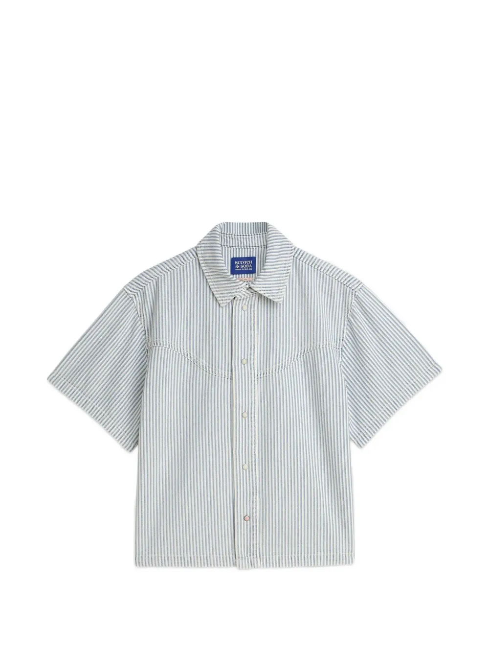 Scotch & Soda vertical-stripe western-yoke shirt - Blu