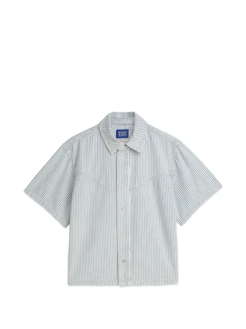 Scotch & Soda vertical-stripe western-yoke shirt