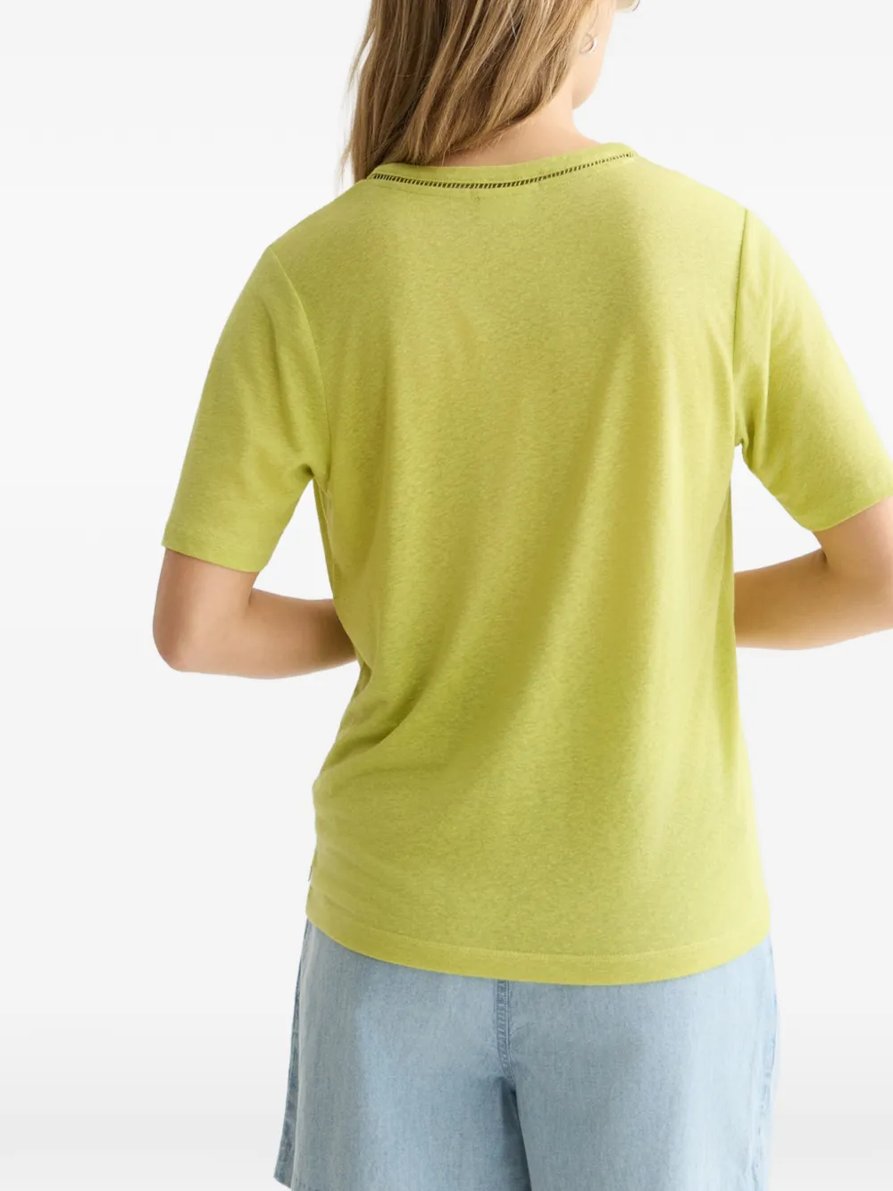 Scotch & Soda Opengebreid T-shirt met V-hals Groen