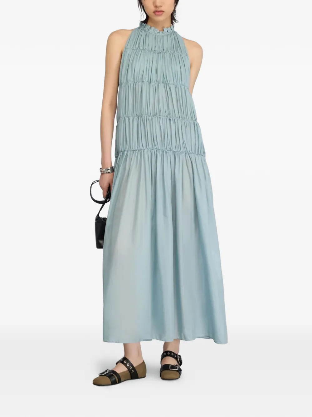 Semicouture Marylou smocked tiered dress - Blau