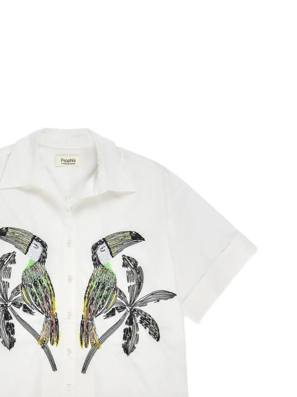  Psophia Toucan-print Cotton Shirt - White 