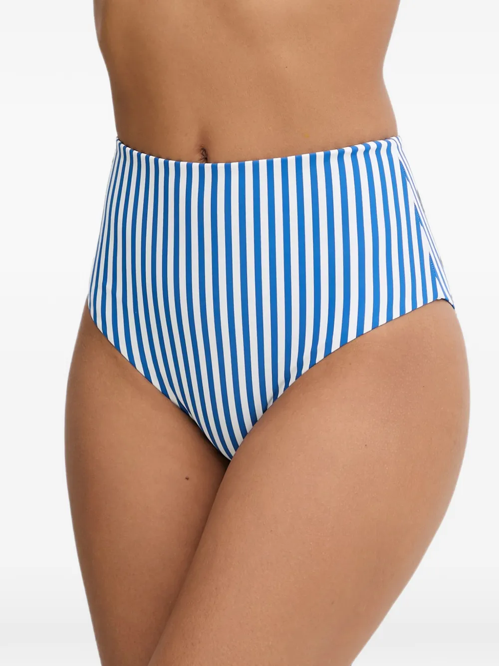 TWINSET striped high-waisted bikini bottoms - Blu