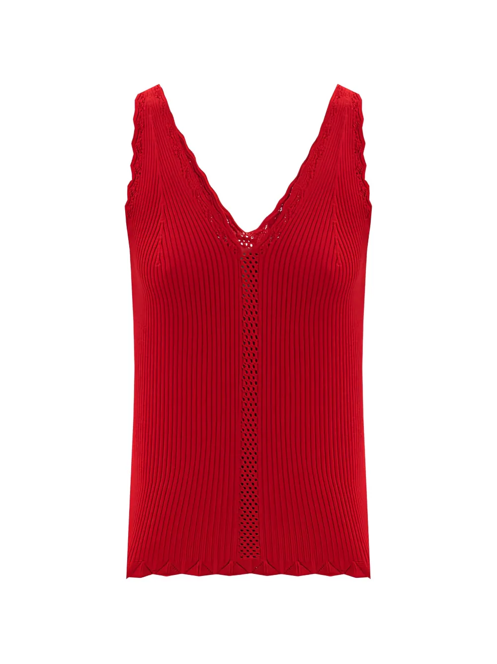 TWINSET ribbed open-knit top - Rosso