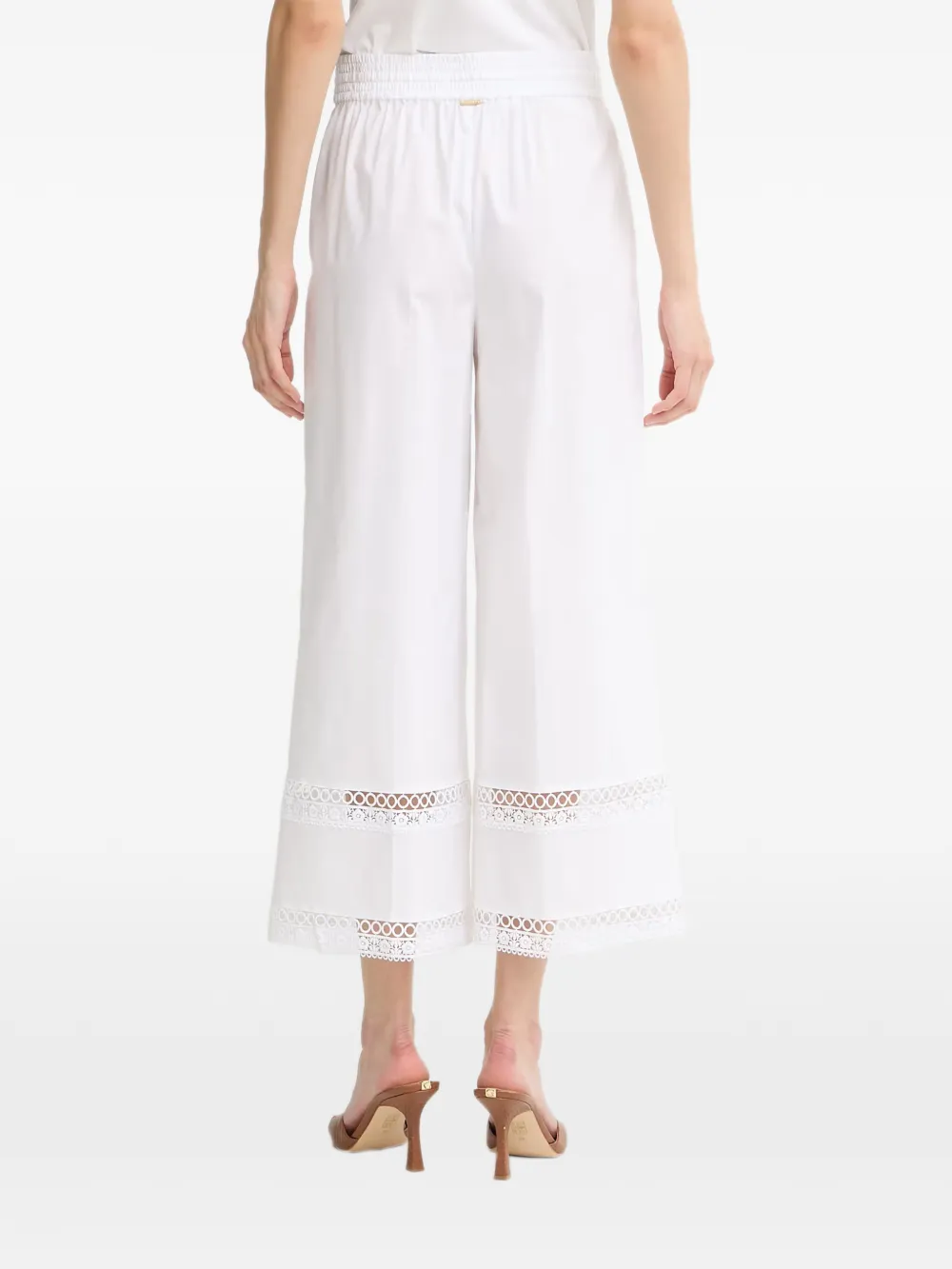 TWINSET pantalon palazzo à bords en crochet - Blanc TWINSET pantalon palazzo à bords en crochet - Blanc