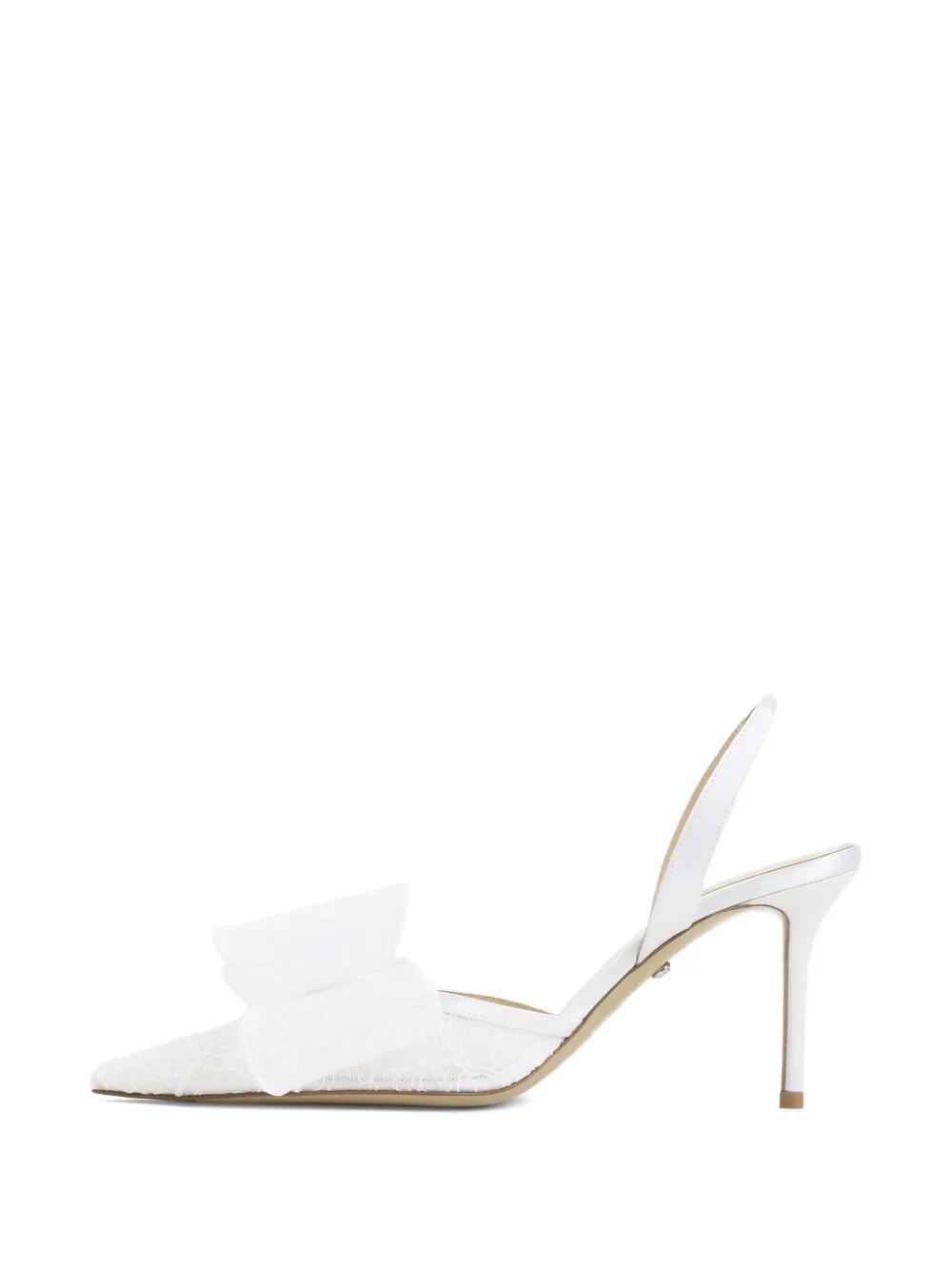 MACH & MACH Kanten pumps met strik Wit