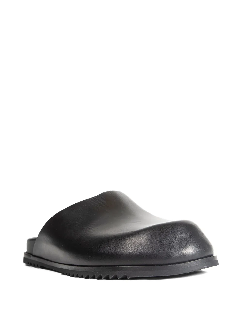 Rick Owens leather flat mules Zwart