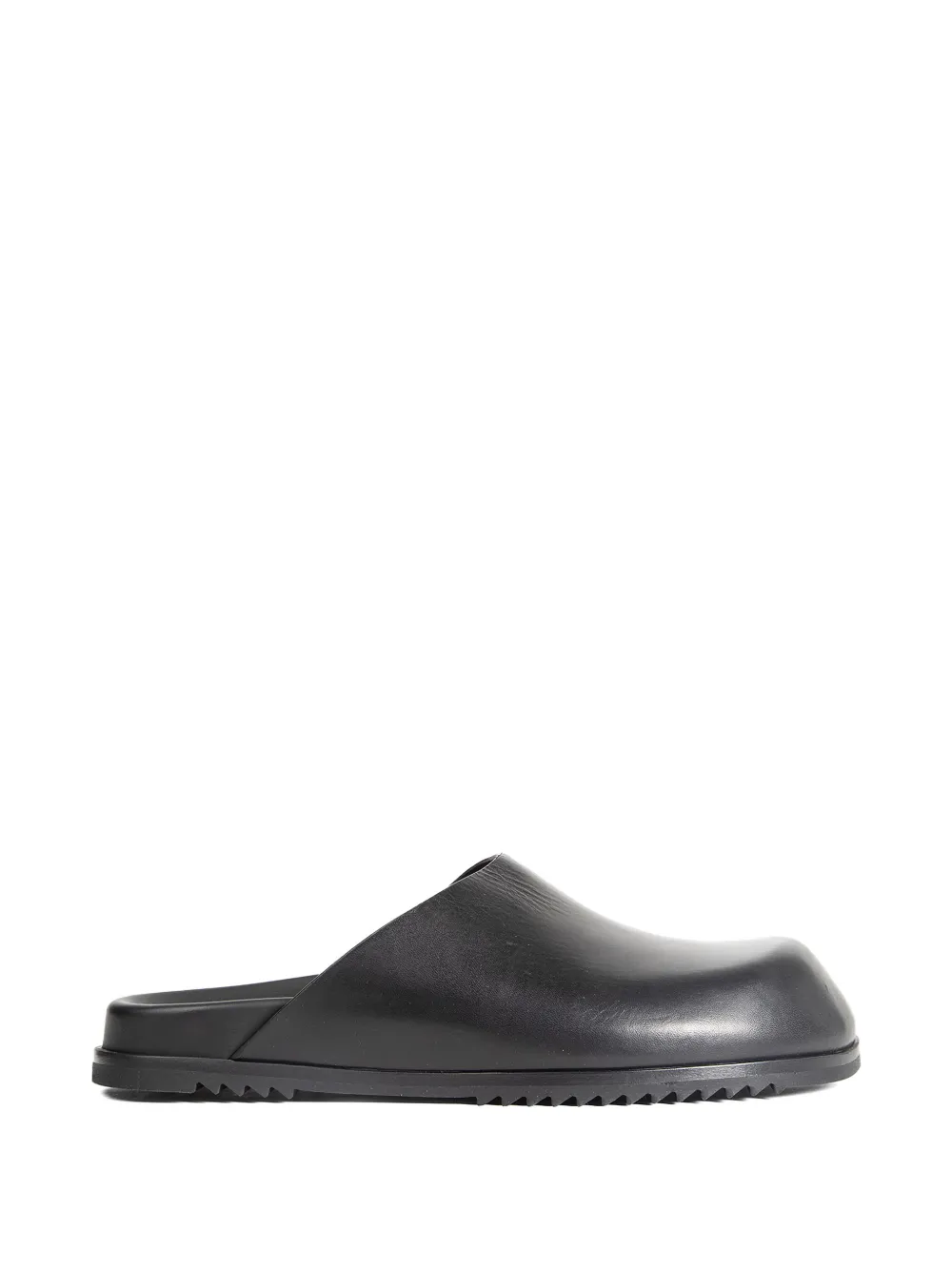 Rick Owens leather flat mules Zwart