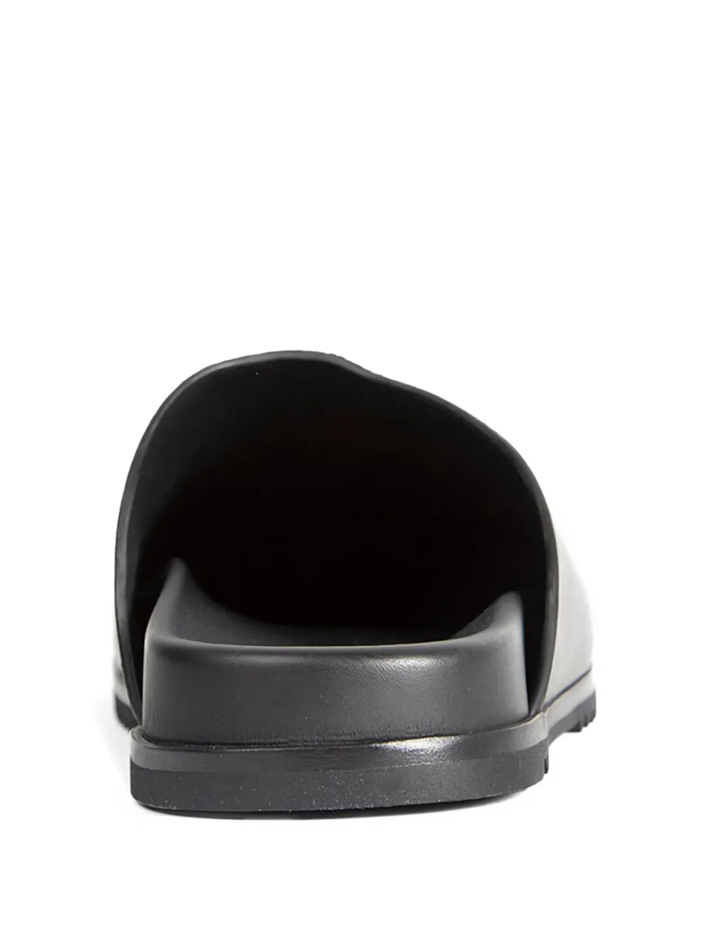 Rick Owens leather flat mules Zwart
