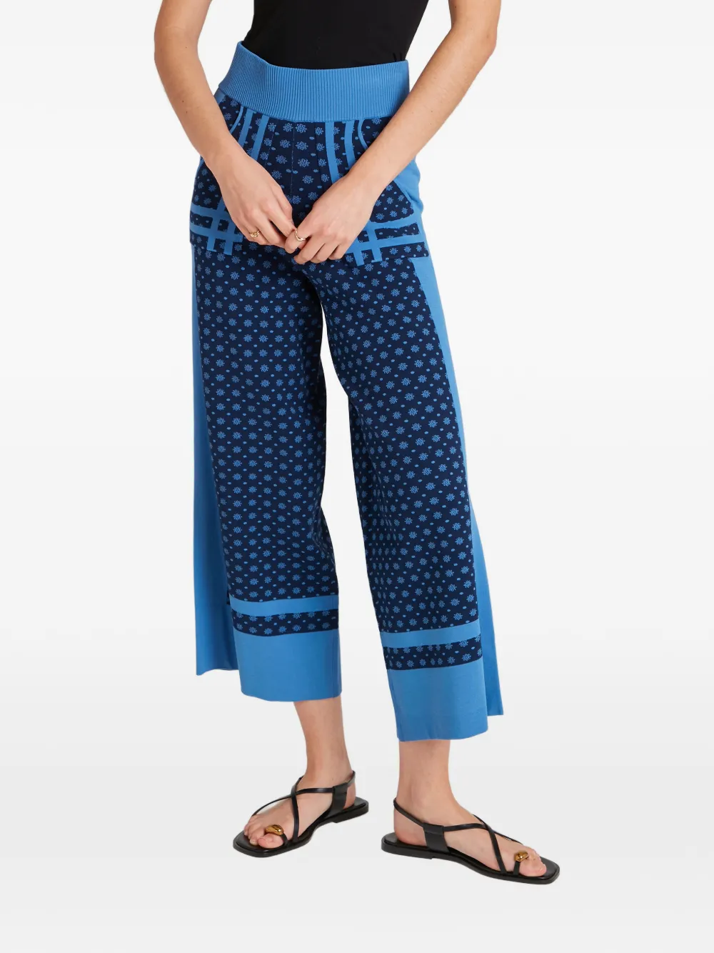  Temperley London Ditzie Floral-print Trousers - Blue 