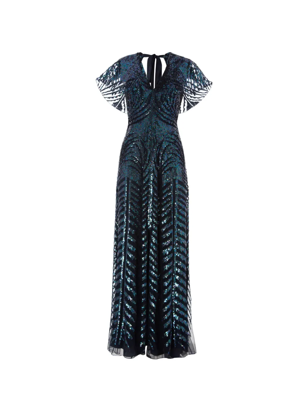 Temperley London sequin v-neck maxi dress - Blu