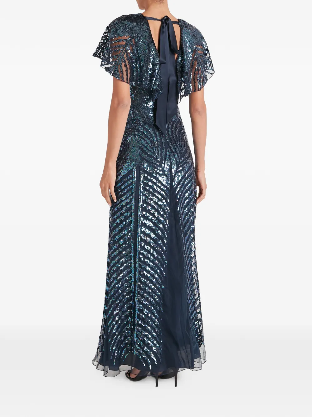 Temperley London Sequin V-neck Maxi Dress - Blue 