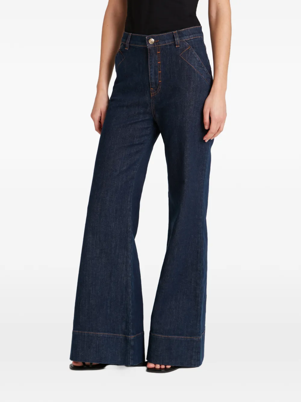 Temperley London Raquel broek met wijde pijpen Blauw