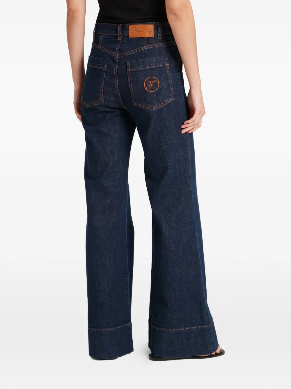 Temperley London Raquel broek met wijde pijpen Blauw