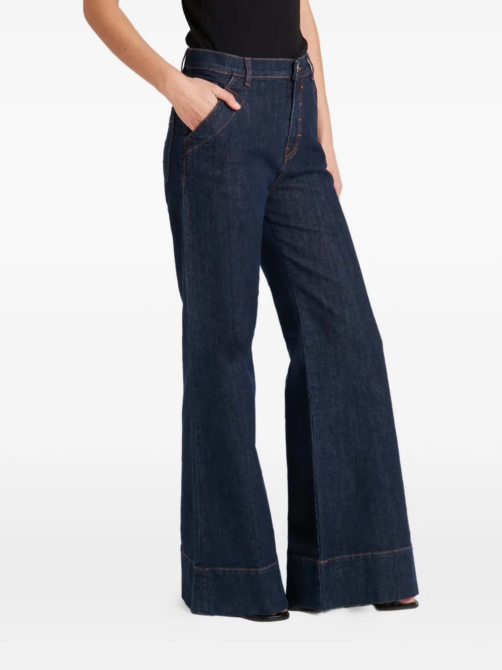 Temperley London Raquel broek met wijde pijpen Blauw