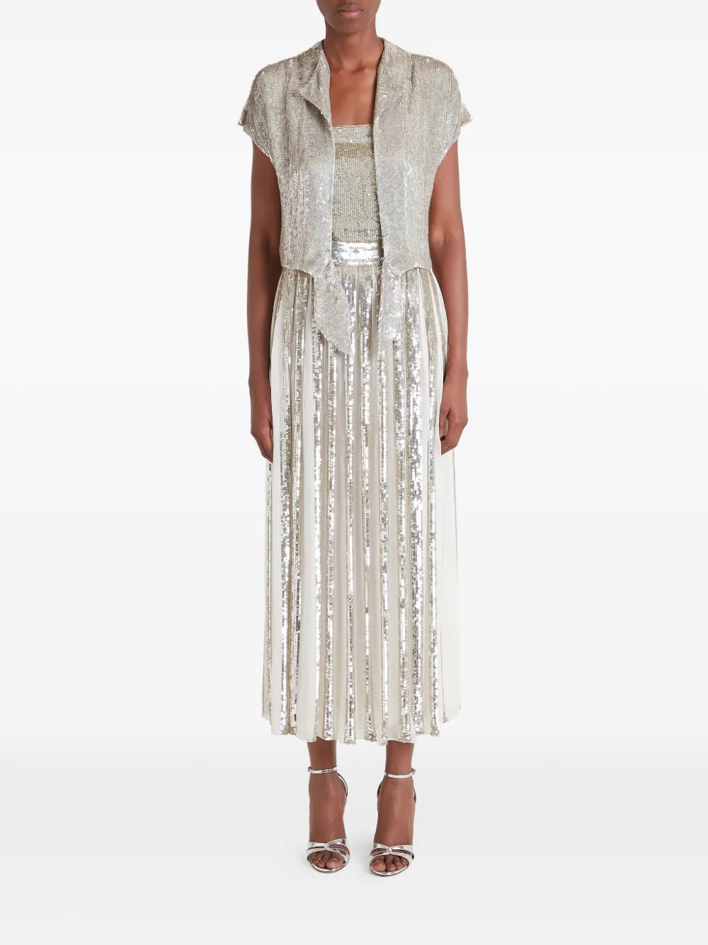  Temperley London Filigree Sequin-embellished Jacket - Neutrals 