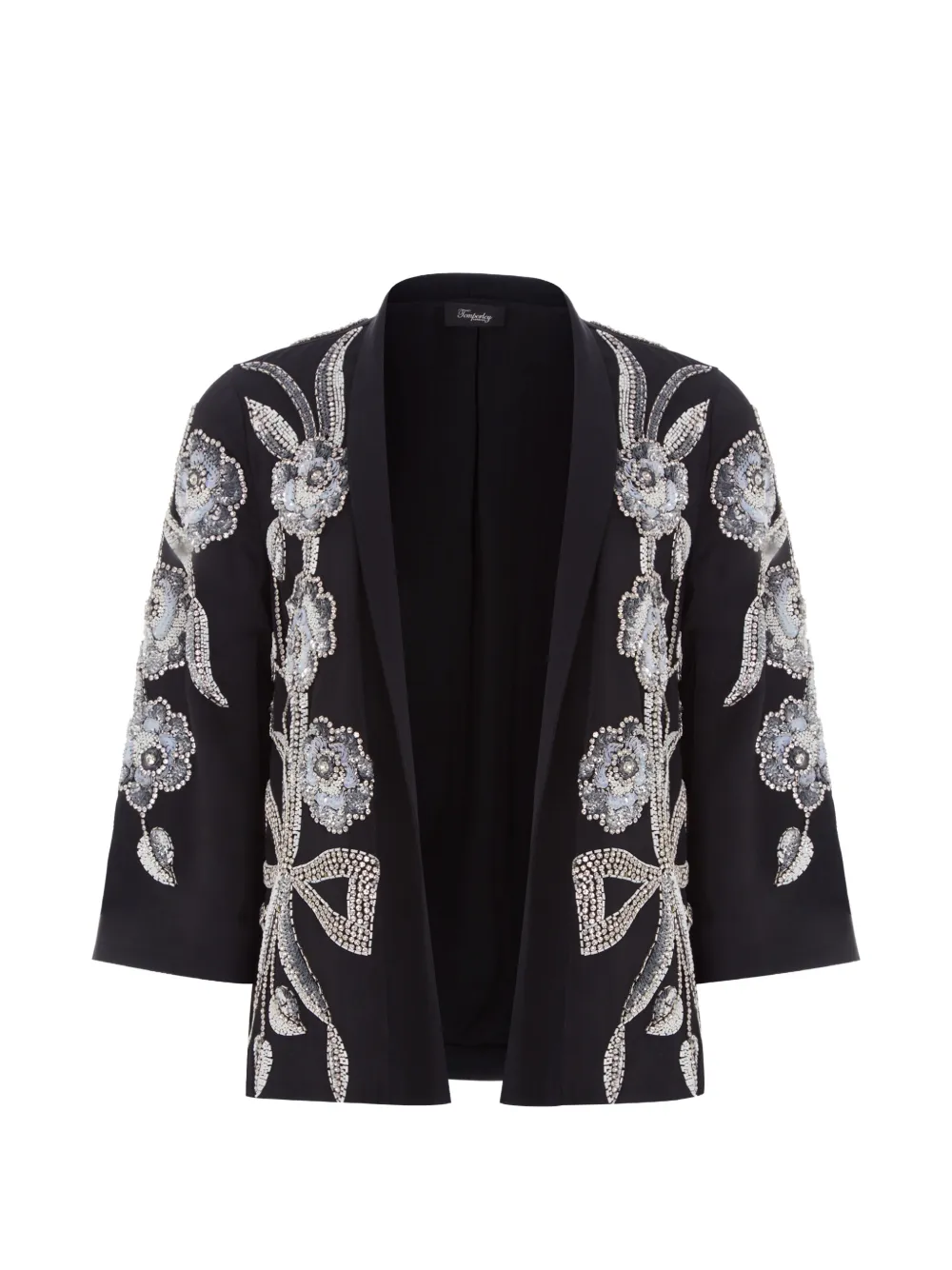 Temperley London floral beaded lana jacket - Nero