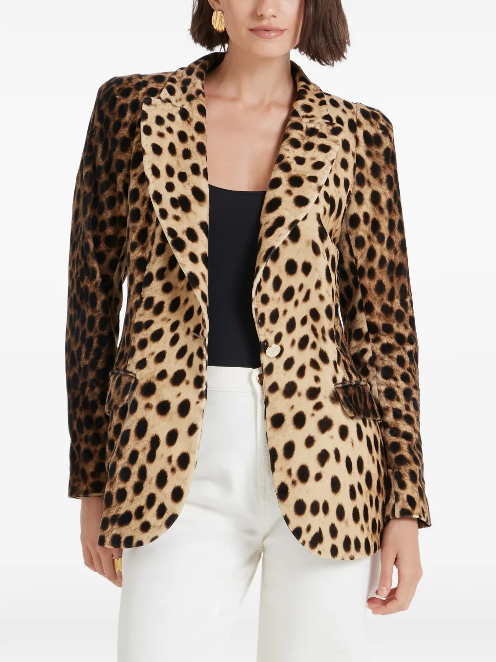 Temperley London Nemera Leopard-print Single-breasted Blazer - Neutrals 