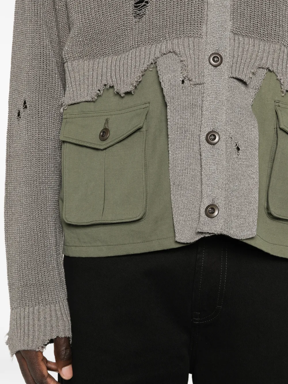 Distressed Pocket Cardigan