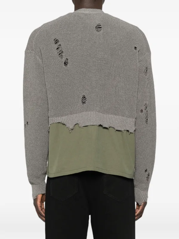 KHOKI Distressed Pocket Cardigan | Grey | FARFETCH