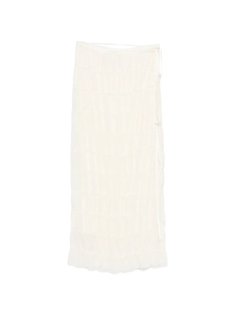 Song For The Mute ruffled midi skirt - Toni neutri