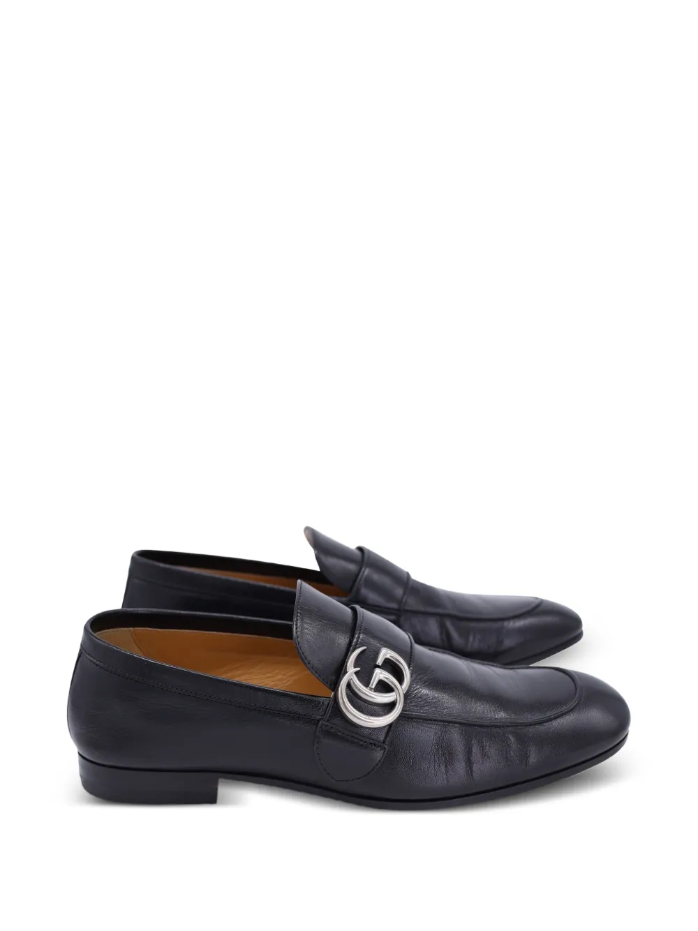 Gucci Pre-Owned Double G leather loafers - Nero