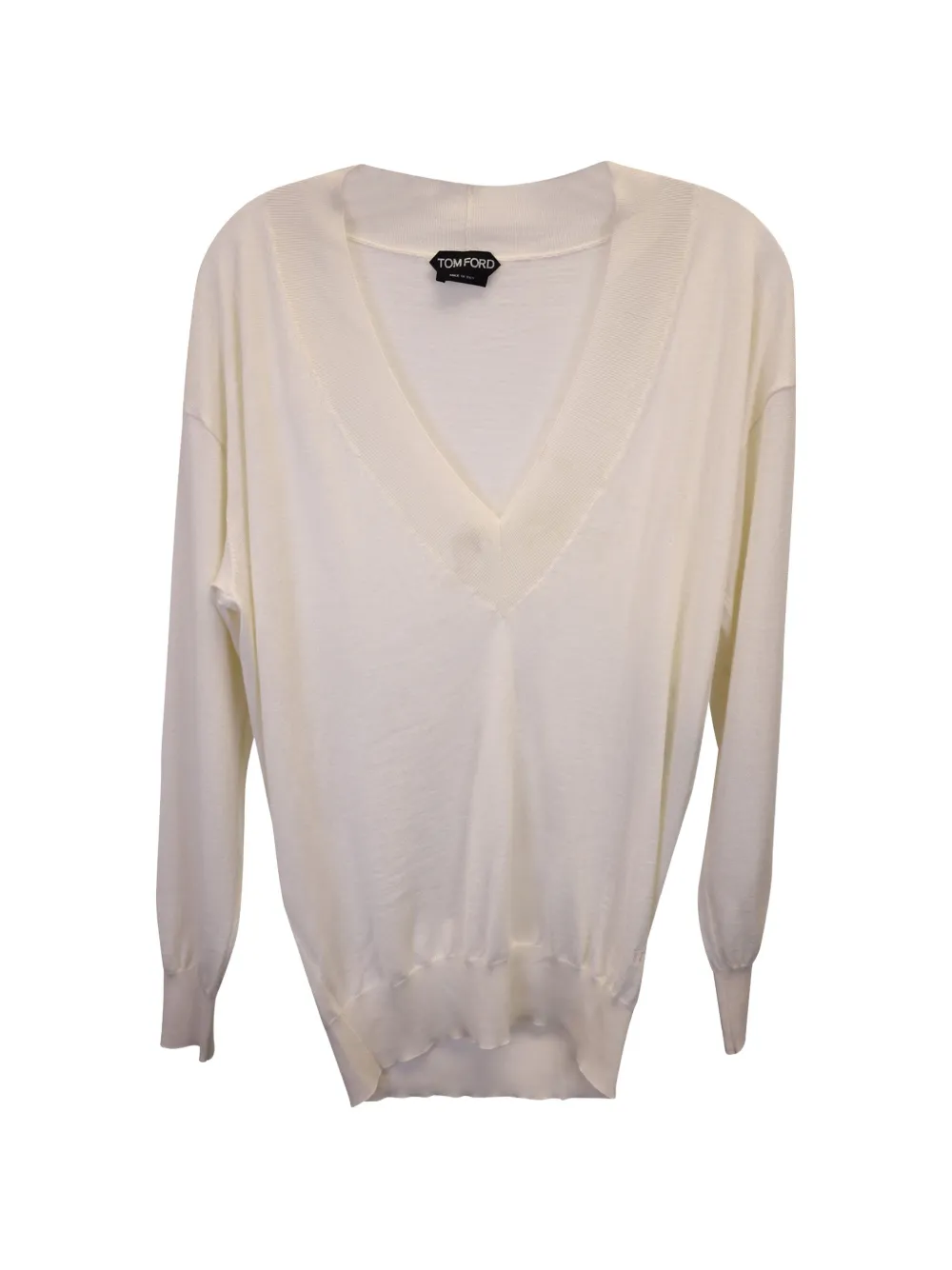 Pre-owned Tom Ford Cashmere V-neck Sweater In Neutral