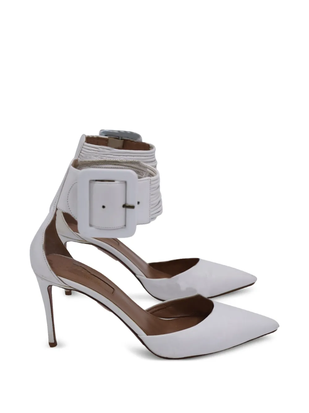 Aquazzura Casablanca buckle-fastening leather pumps - Weiß